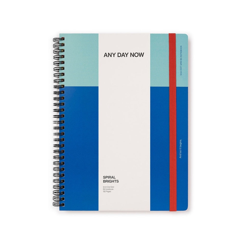 Any Day Now Bright Spiral Notebook Dot Grid B5