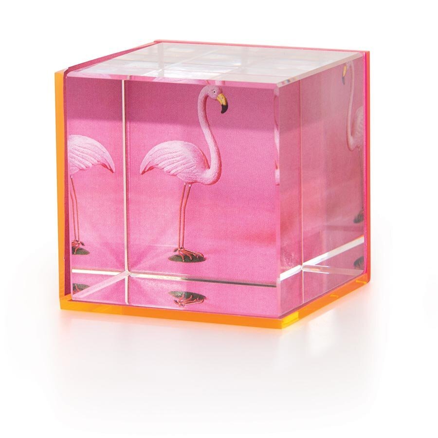 IS Gift Fluoro Highlight Cube Frame Holds 3 Photos