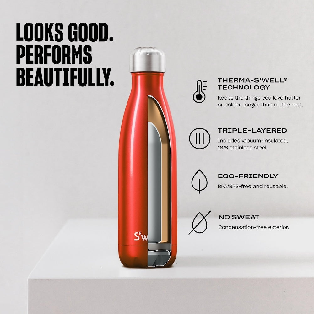 S'Well Forest Bloom Insulated Water Bottle Brown 500ml
