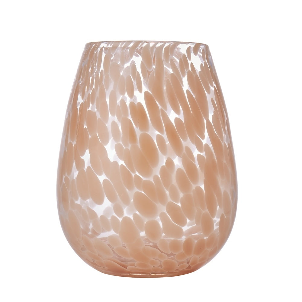 Amalfi Glass Vase 21cm Apricot