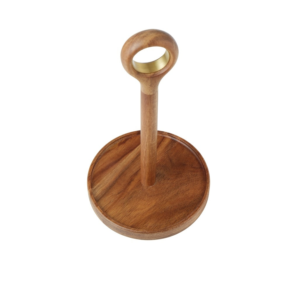 Davis & Waddell Acacia & Brass Paper Towel Holder