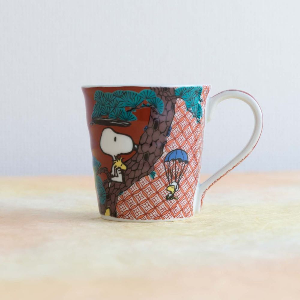 Peanuts Snoopy Kutani Ware Mug 250ml - Akae
