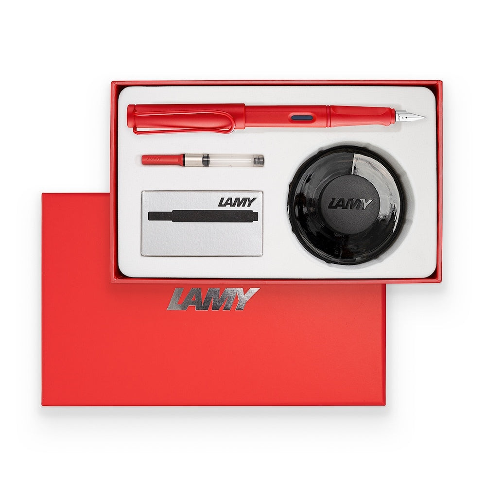 LAMY Safari Cozy Fountain Pen Gift Pack - Fine - Strawberry