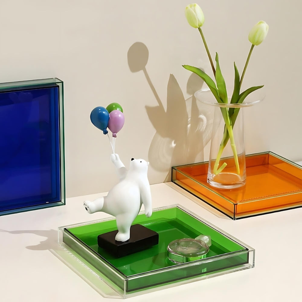 Dazzling Colourful Acrylic Tray 25cm