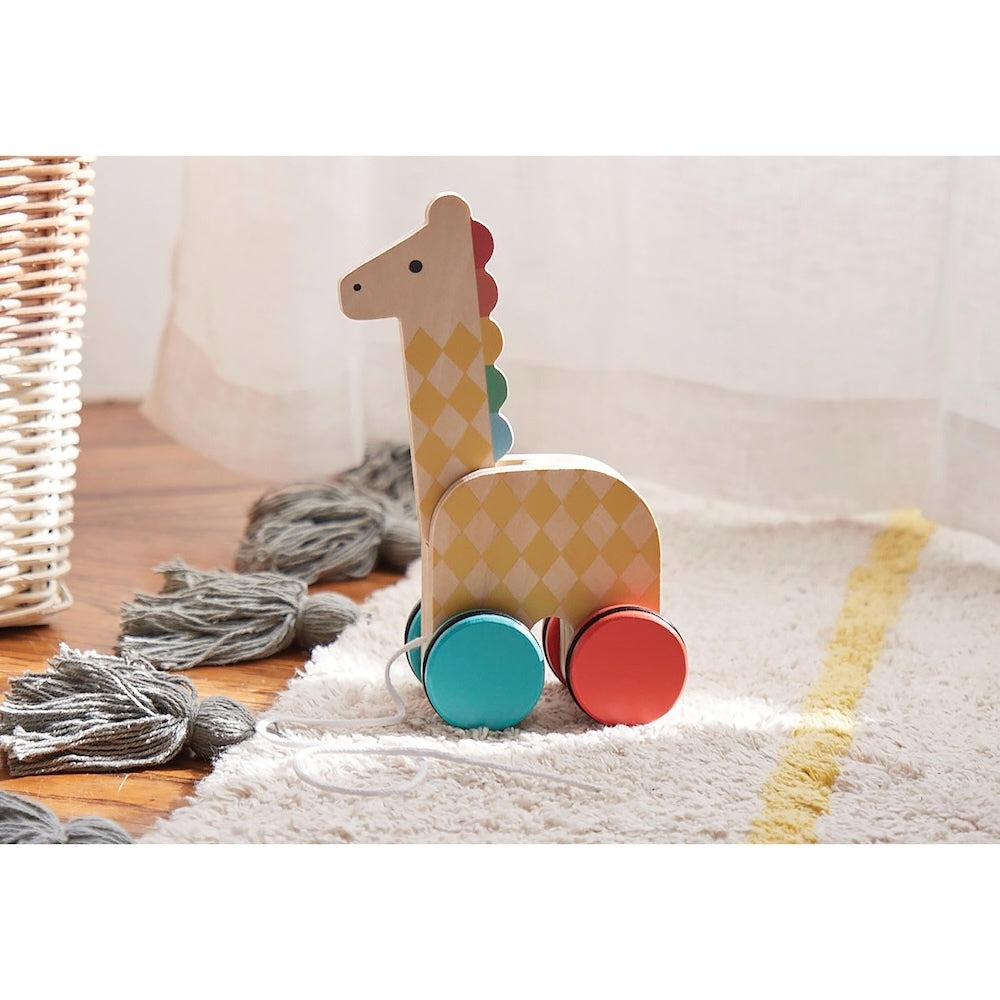 Petit Collage Giraffe on the Go Wooden Pull Toy