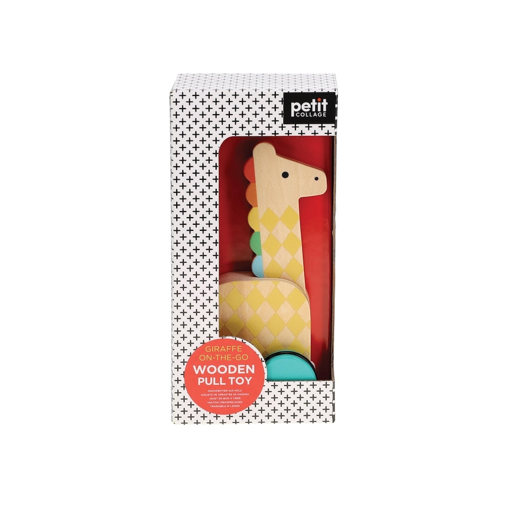 Petit Collage Giraffe on the Go Wooden Pull Toy