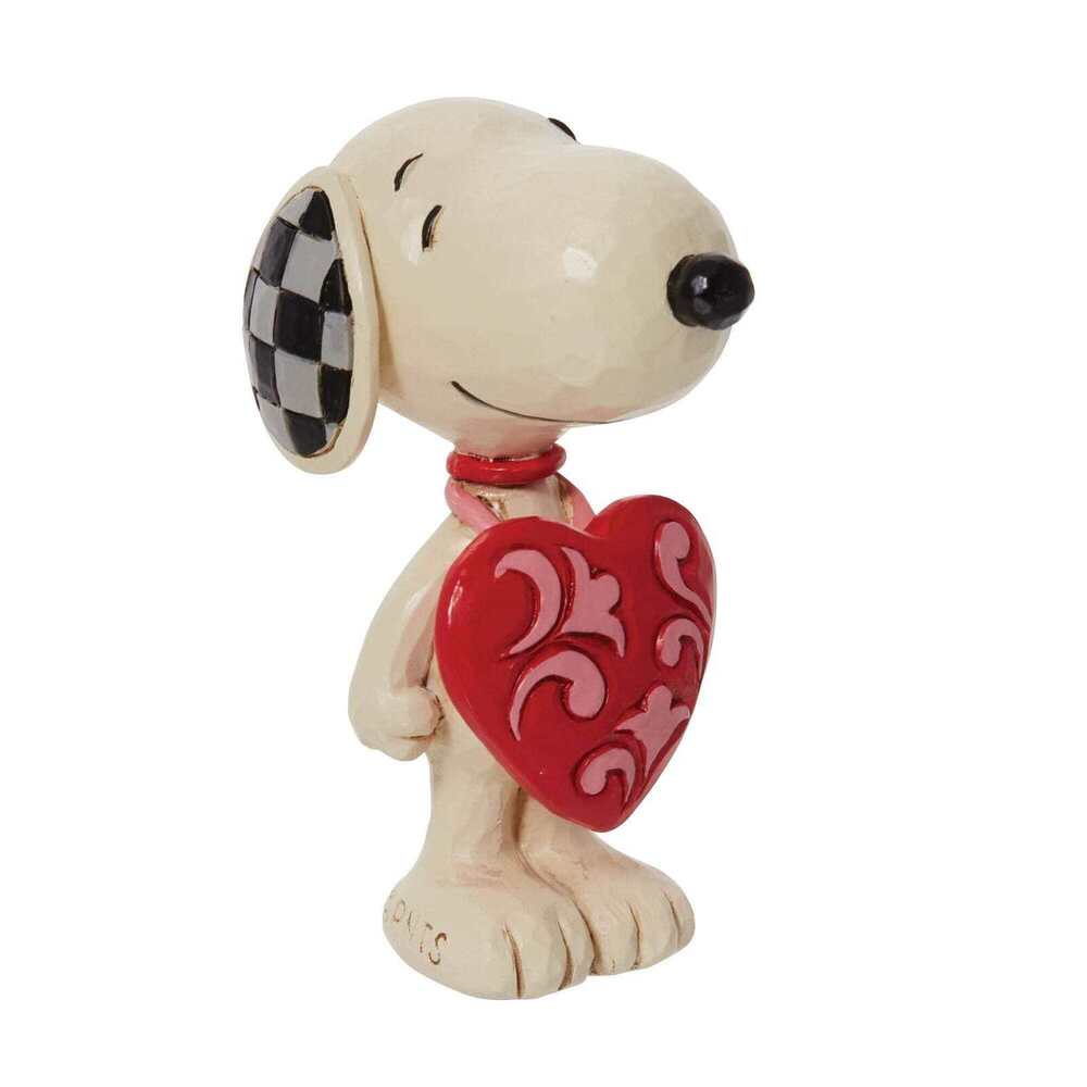 Peanuts by Jim Shore Mini Snoopy Wearing Heart Sign