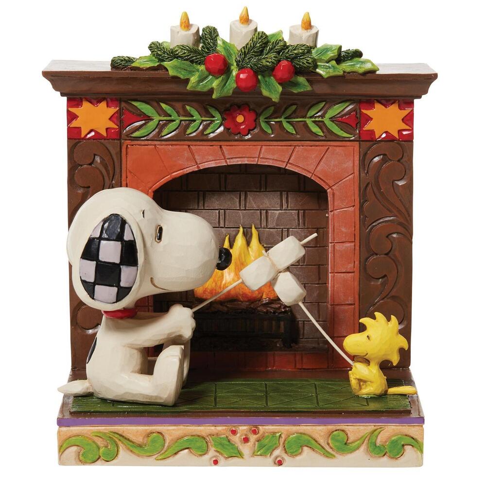 Peanuts by Jim Shore Snoopy & Woodstock at Fireplace