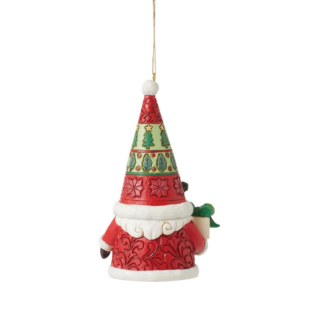 Heartwood Creek Santa Gnome with Gift Hanging Ornament