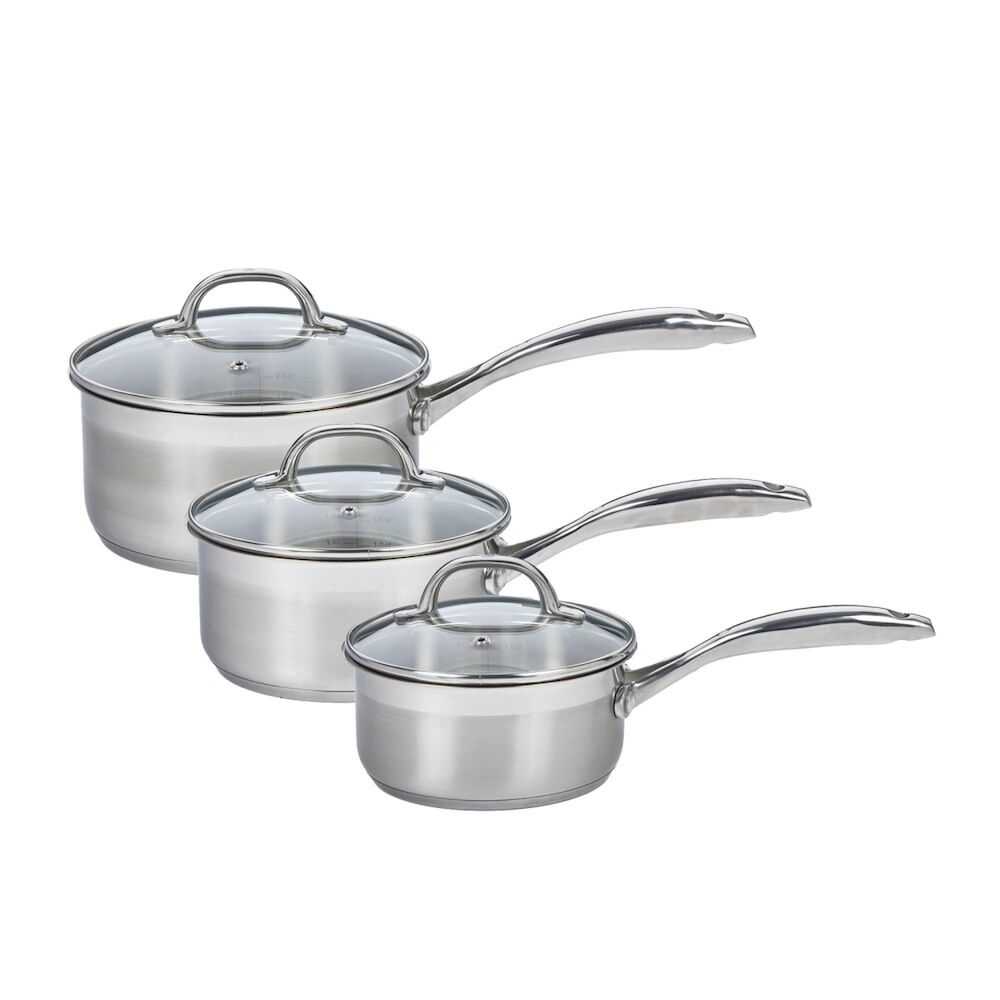 Swiss Diamond Premium Steel Induction Saucepan 3pc Set