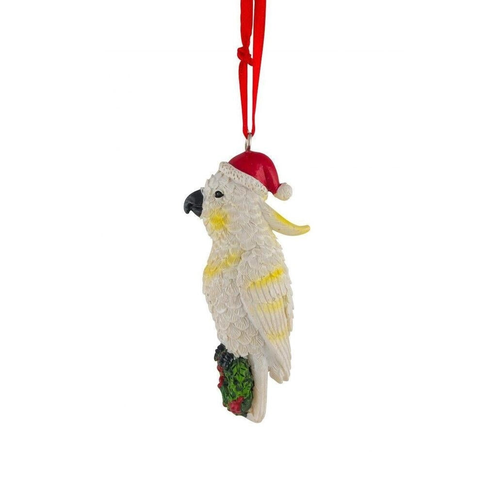 Christmas Cockatoo Hanging Decoration 7.5cm (Set of 2)