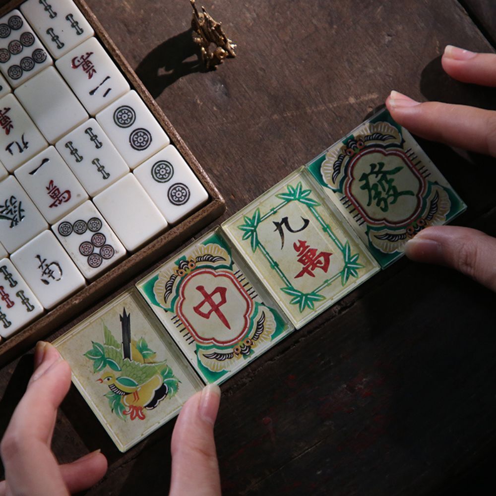 Retro Mahjong Acrylic Magnets (Set of 4)