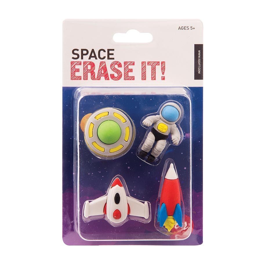IS Gift Erase It! Space Set of 4 Erasers (4 Packs)