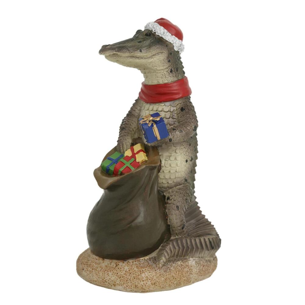 Australiana Crocodile with Christmas Sack Figure 13cm