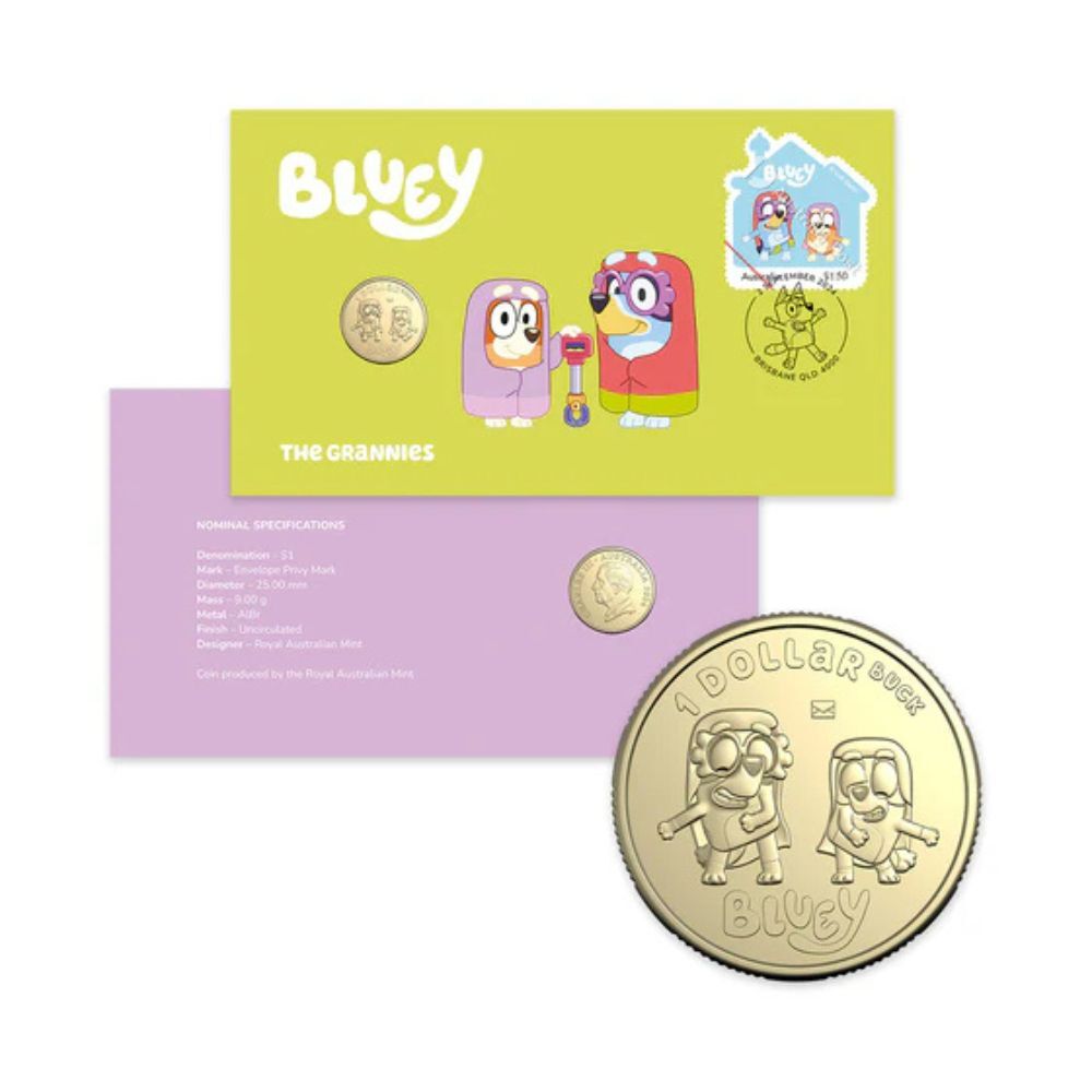 2024 Bluey $1 Privy Mark Postal Numismatic Cover (PNC) - The Grannies