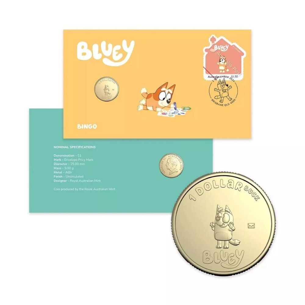 2024 Bluey $1 Privy Mark Postal Numismatic Cover (PNC) - Bingo