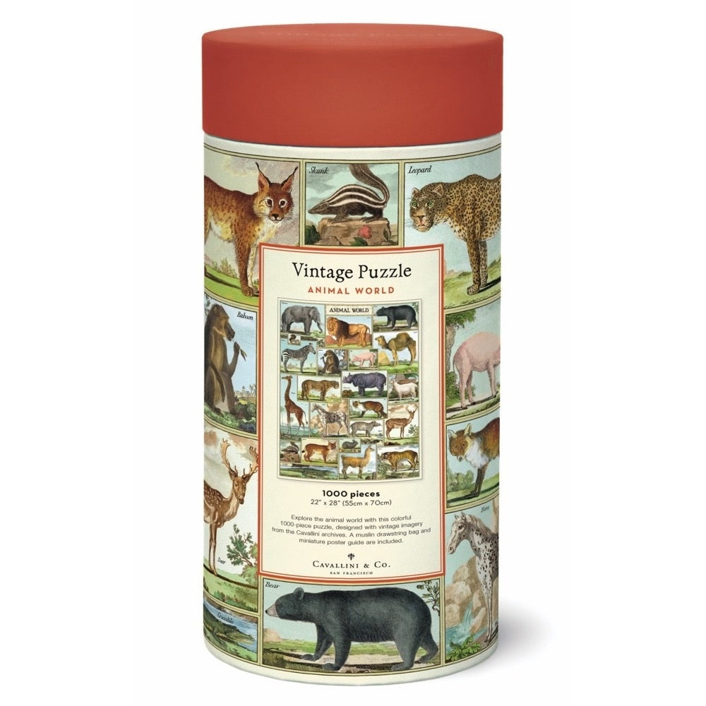 Cavallini Vintage Puzzle Animal World 1000 Piece