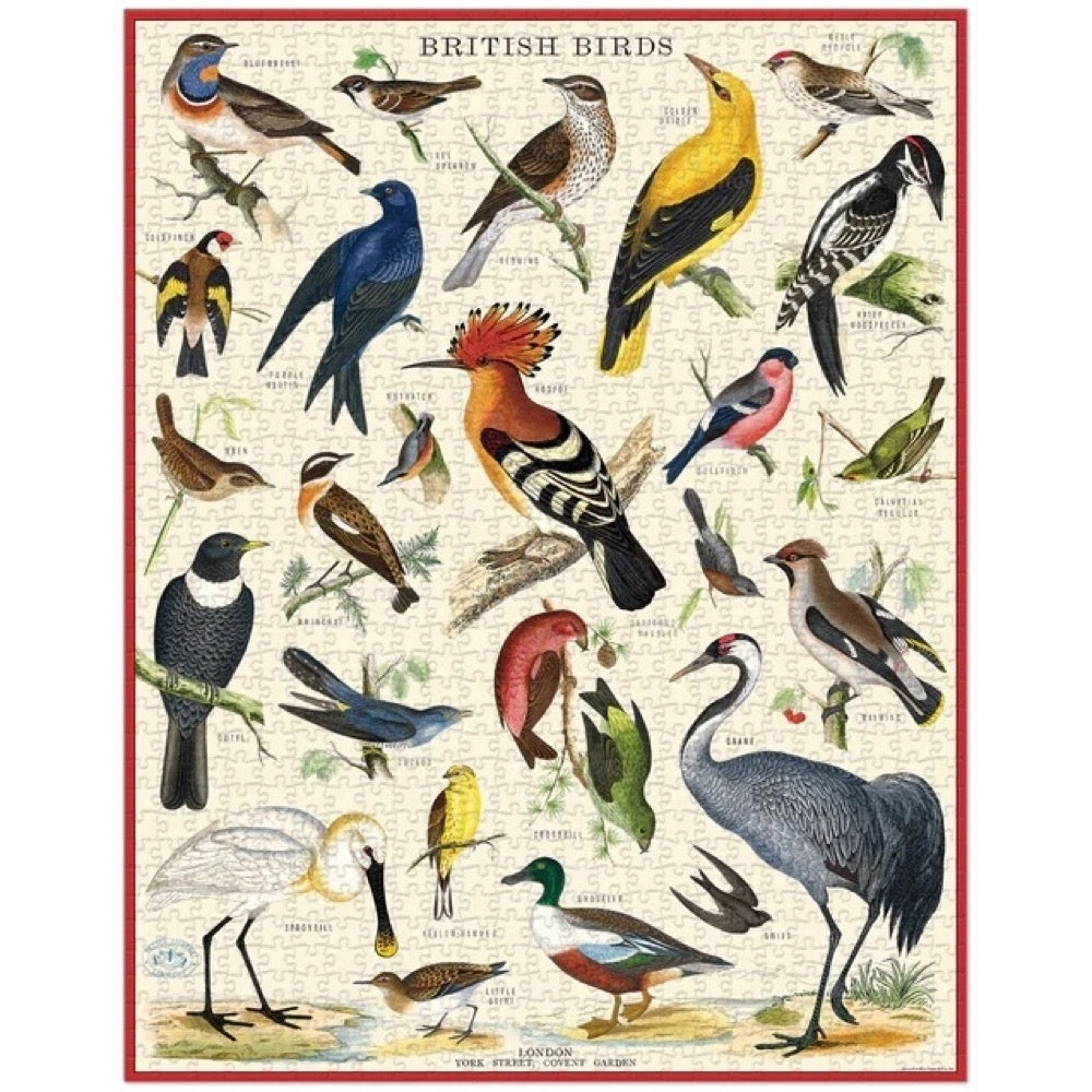 Cavallini Vintage Puzzle British Birds 1000 Piece