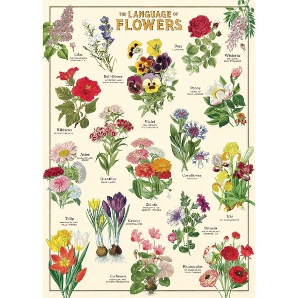 Cavallini Vintage Puzzle Language of Flowers 1000 Piece