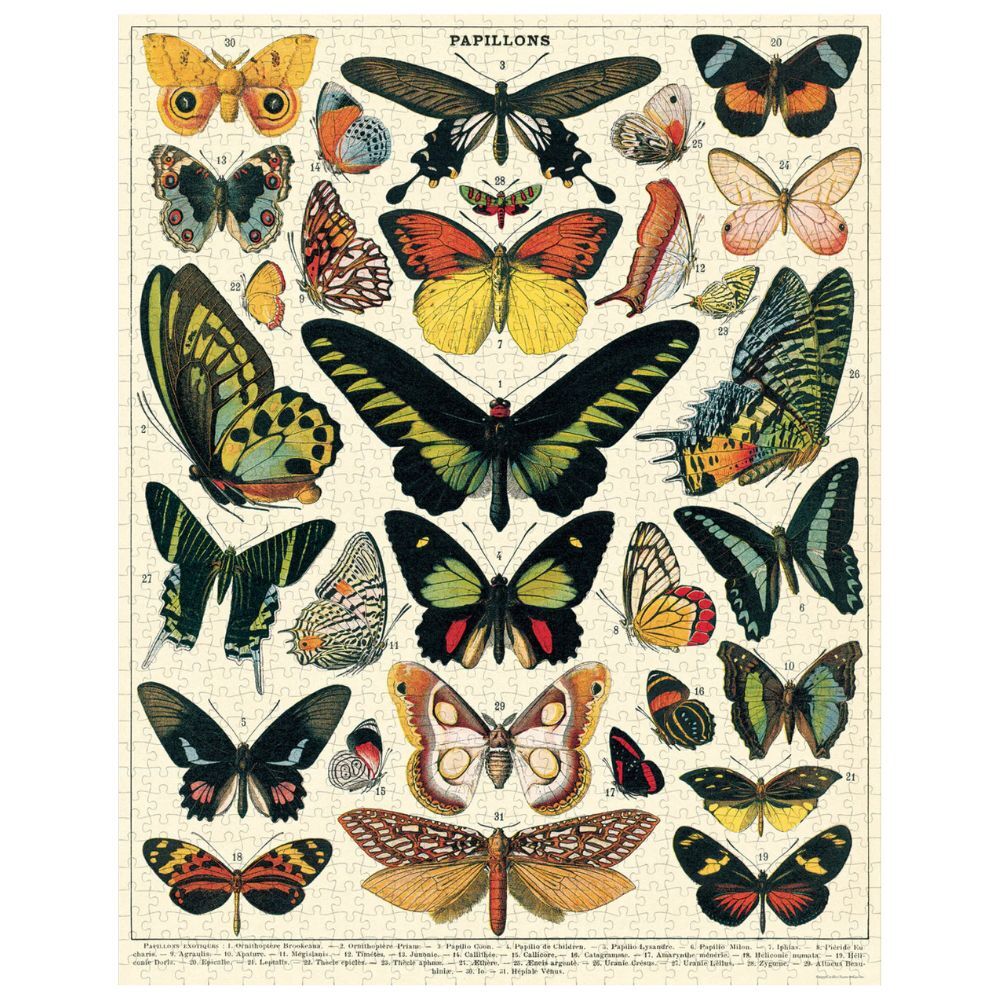 Cavallini Vintage Puzzle Butterflies 1000 Piece