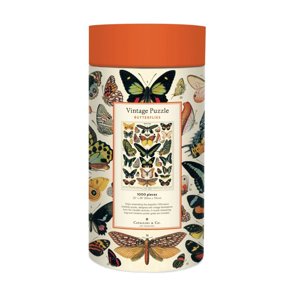 Cavallini Vintage Puzzle Butterflies 1000 Piece