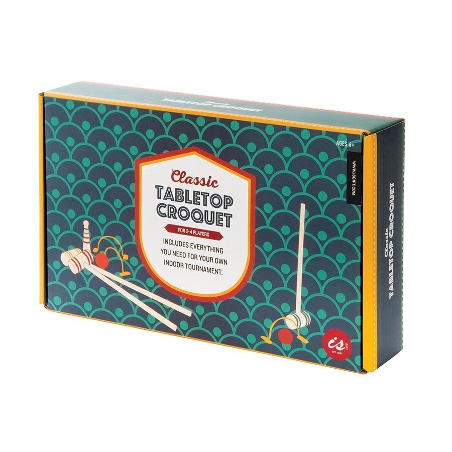 IS Gift Classic Wooden Tabletop Croquet