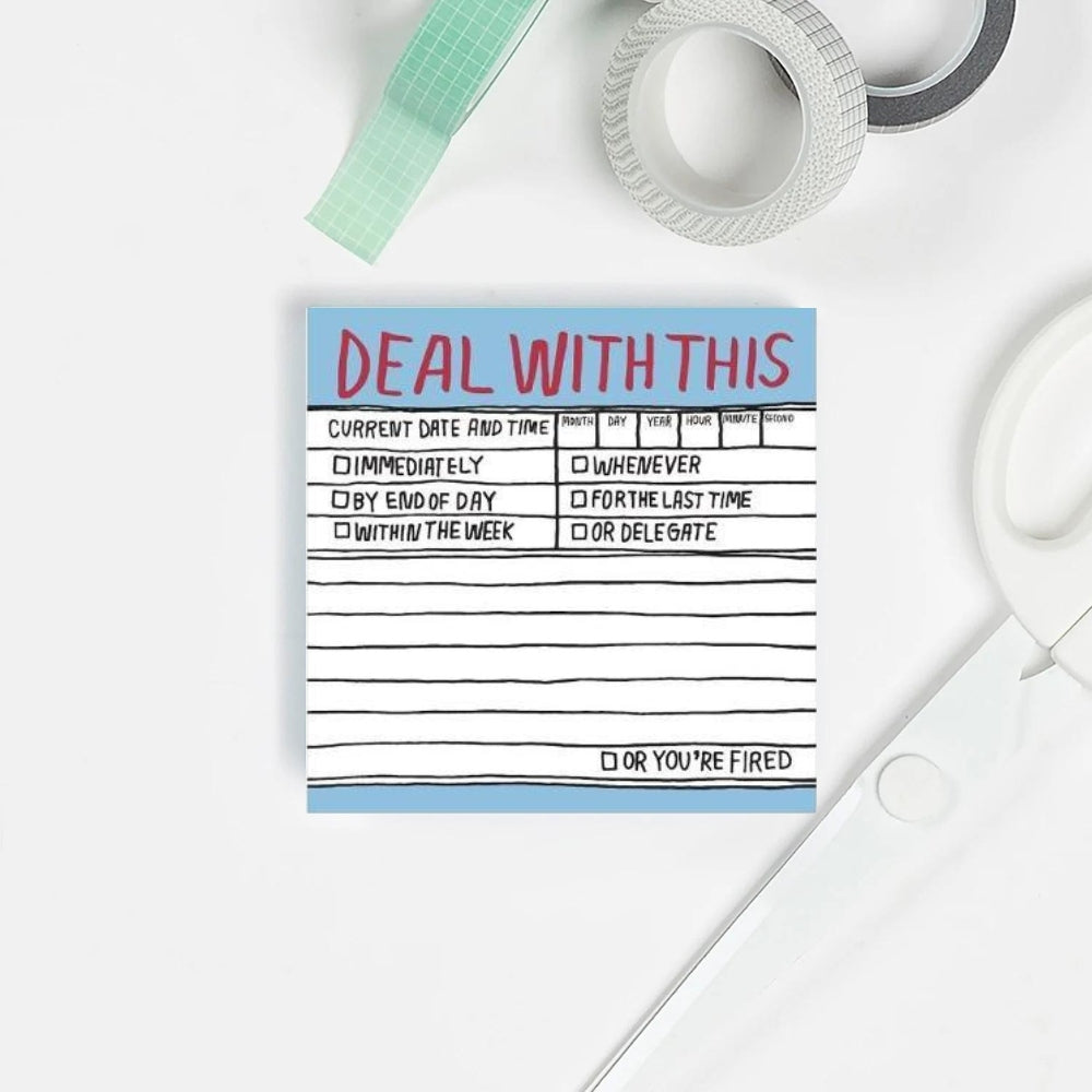 Knock Knock Hand Lettered Sticky Notes - Deal With This