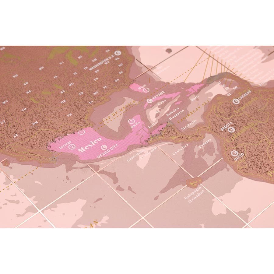 Luckies Rose Gold Scratch Map