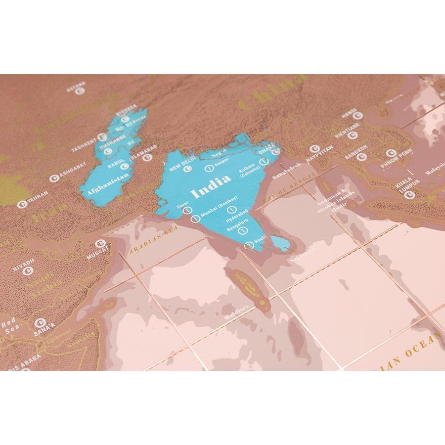 Luckies Rose Gold Scratch Map