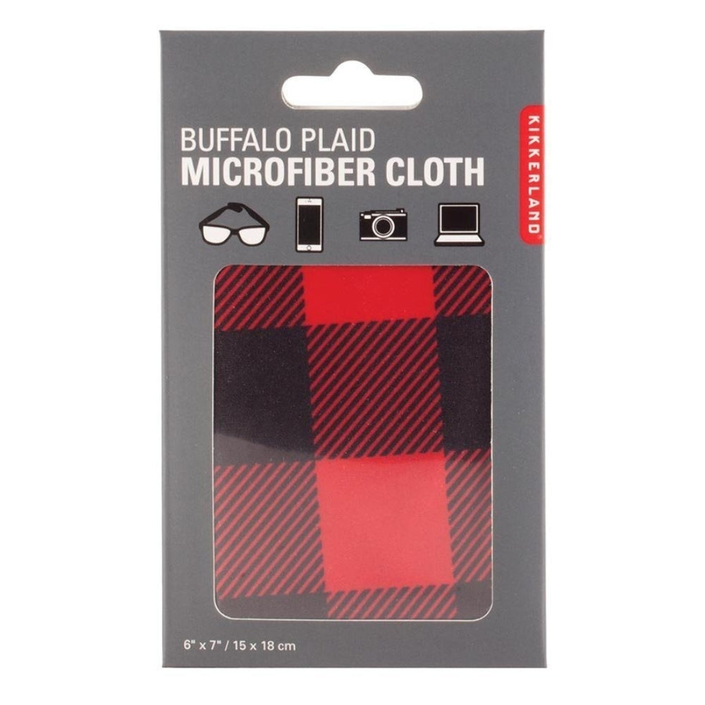 Kikkerland Buffalo Plaid Microfiber Cloth (Set of 3)