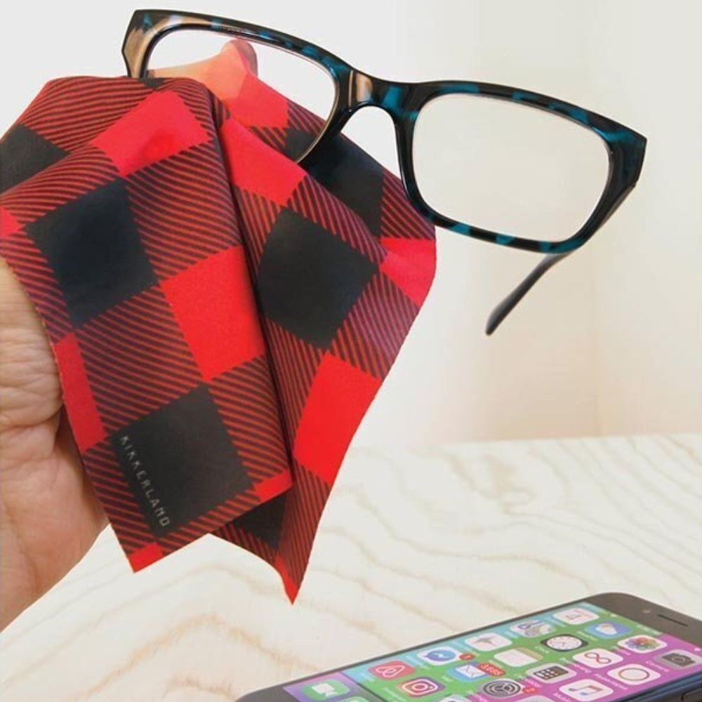 Kikkerland Buffalo Plaid Microfiber Cloth (Set of 3)
