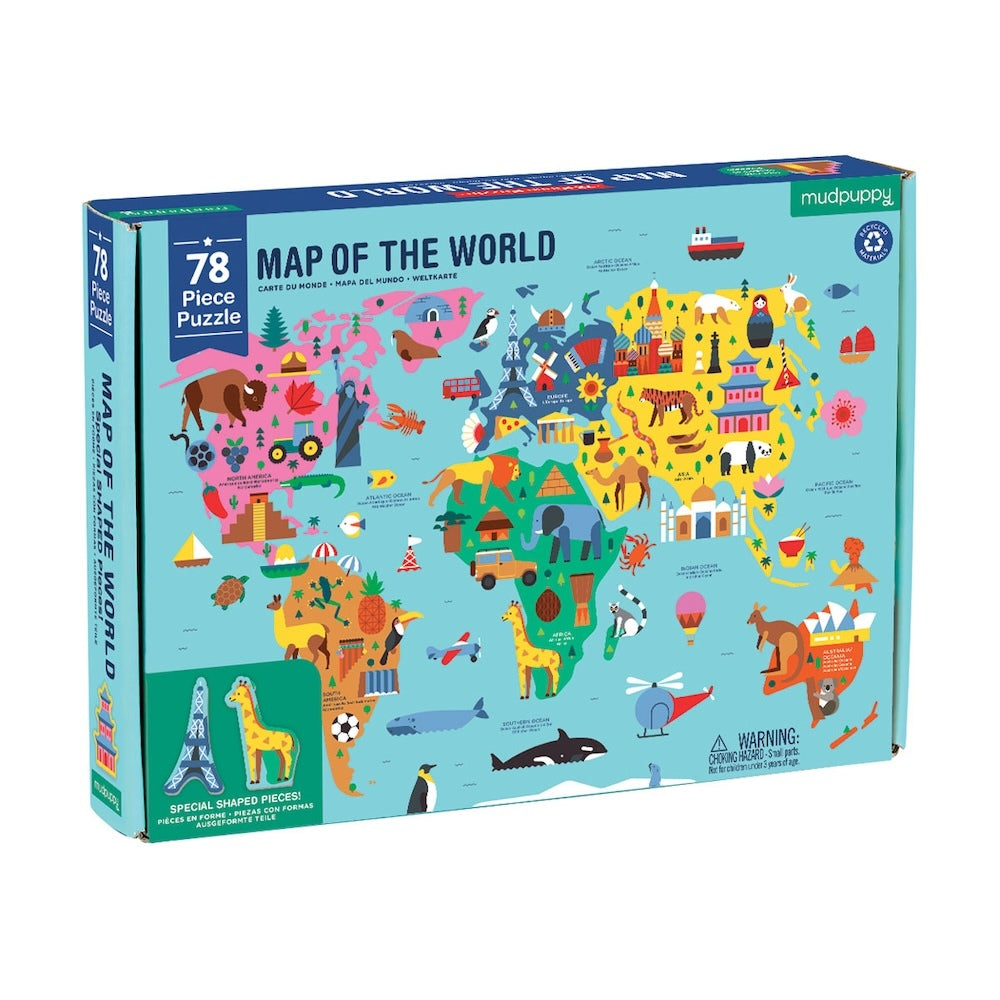 Mudpuppy Geography Puzzle 78 Piece - Map of World