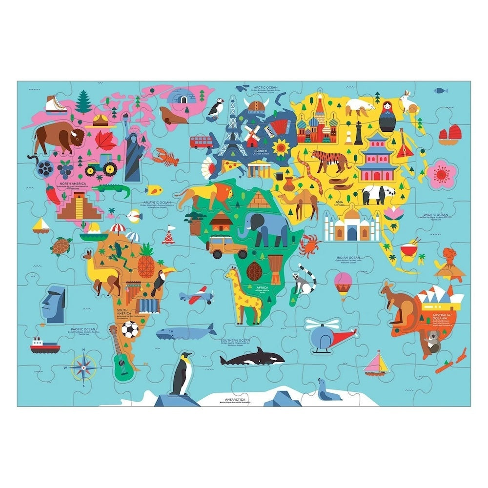 Mudpuppy Geography Puzzle 78 Piece - Map of World