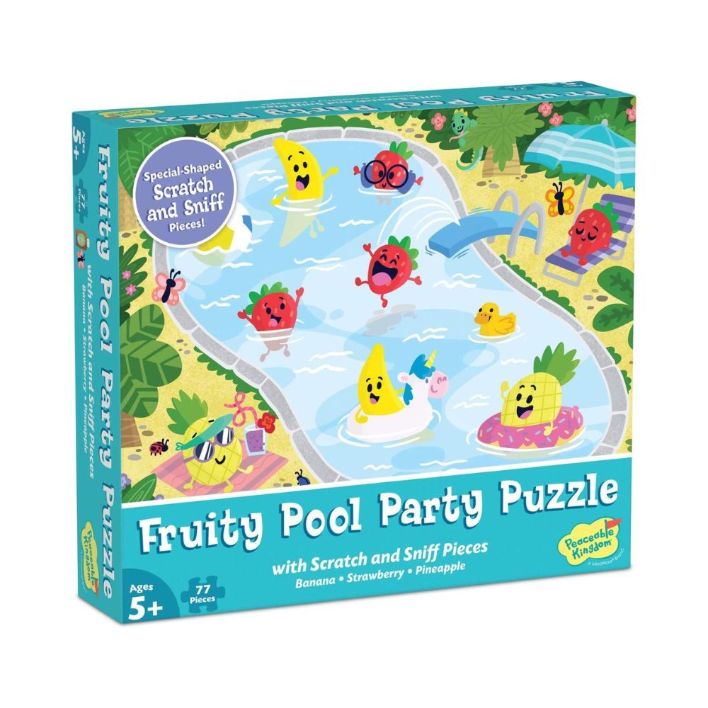 Peaceable Kingdom Scratch & Sniff Puzzle 77 Piece Fruity Pool Party