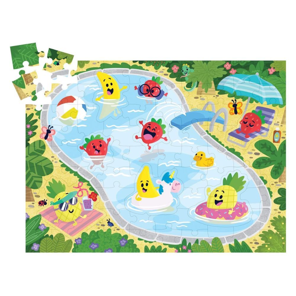 Peaceable Kingdom Scratch & Sniff Puzzle 77 Piece Fruity Pool Party