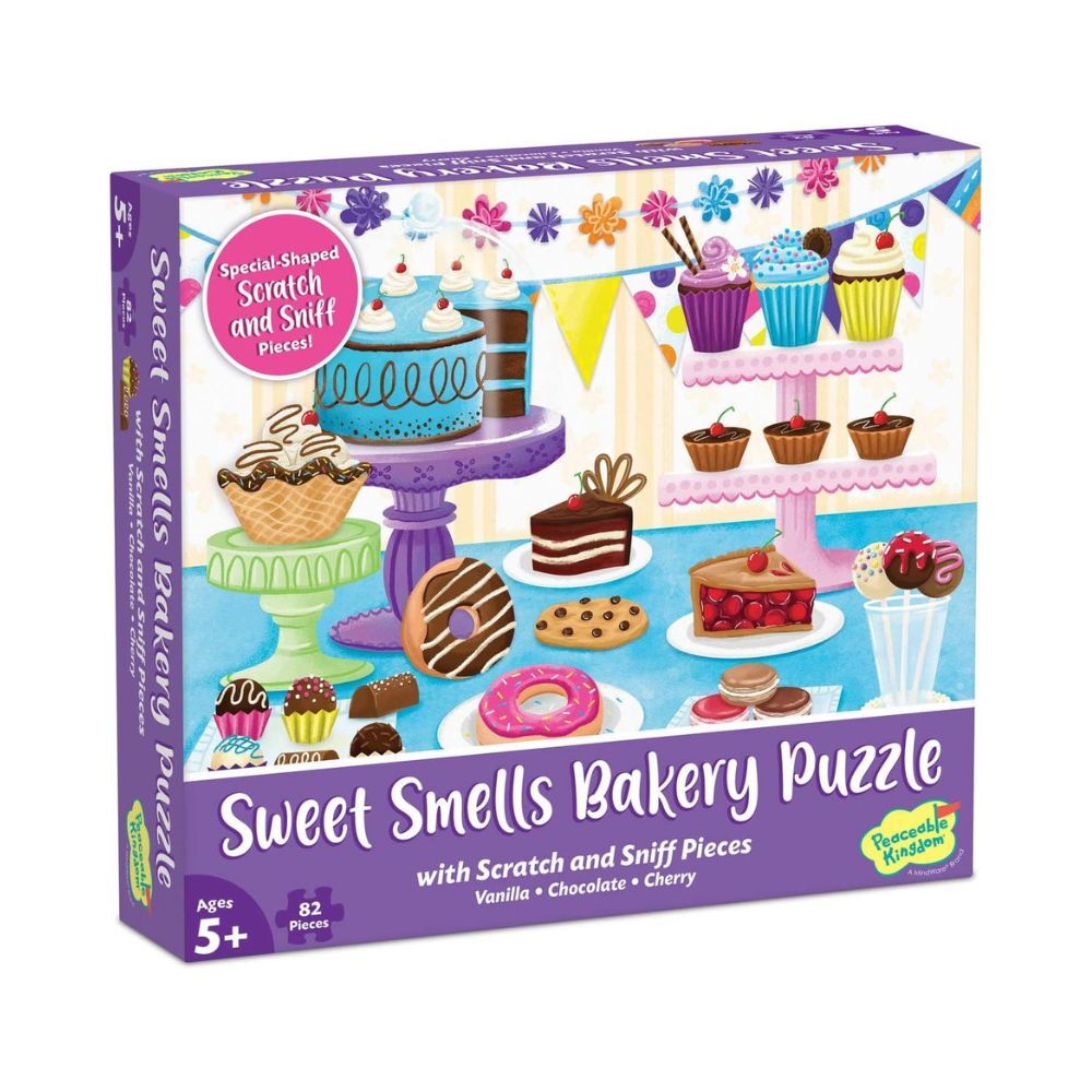 Peaceable Kingdom Scratch & Sniff Puzzle 82 Piece Sweet Smells Bakery