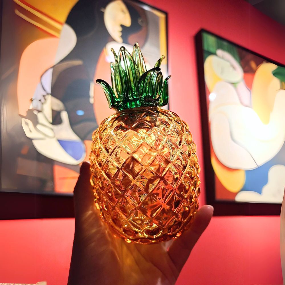 Aria Home Goods Handmade Glass Pineapple Canister