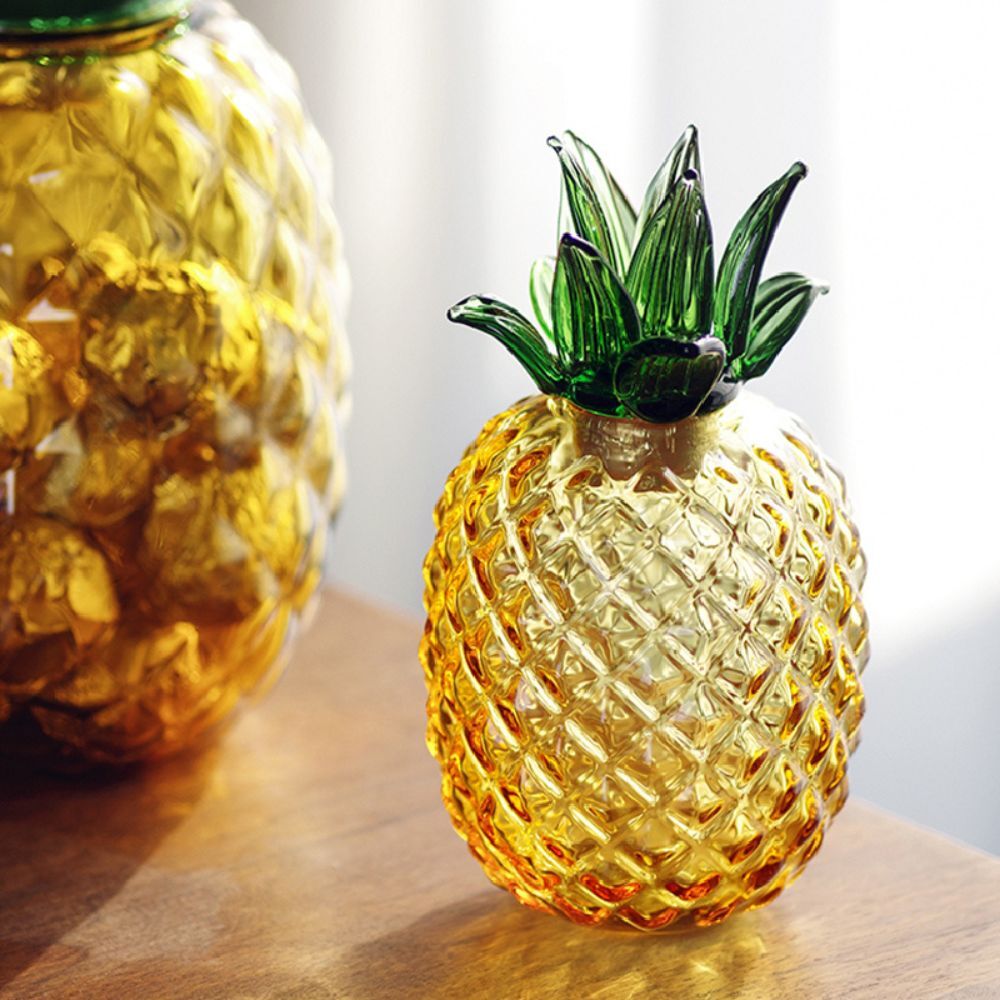 Aria Home Goods Handmade Glass Pineapple Canister