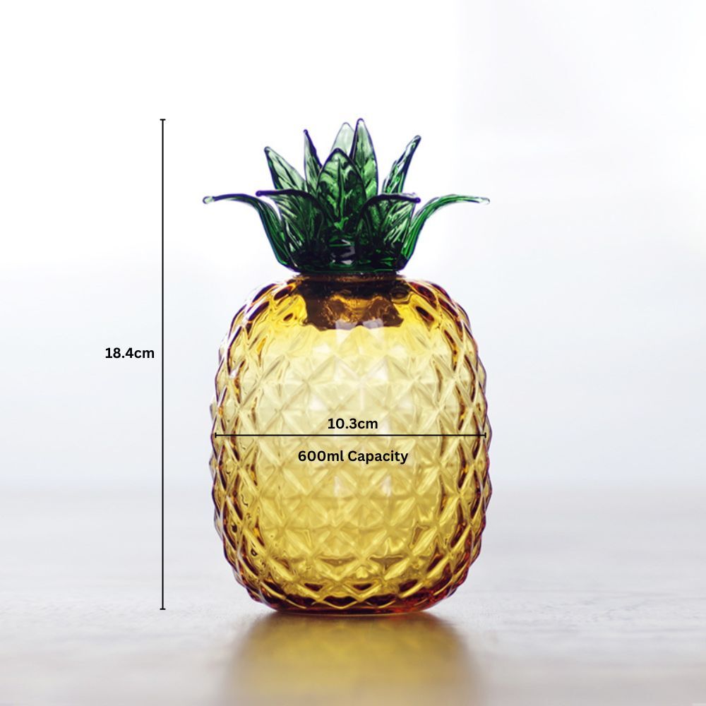 Aria Home Goods Handmade Glass Pineapple Canister