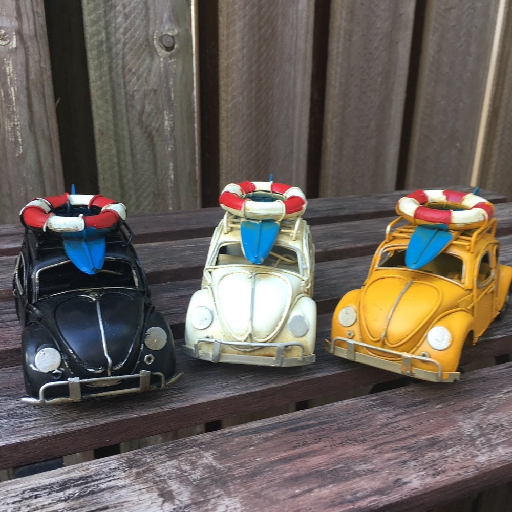 Vintage Diecast Beetle with Surfboard and Lifebuoy