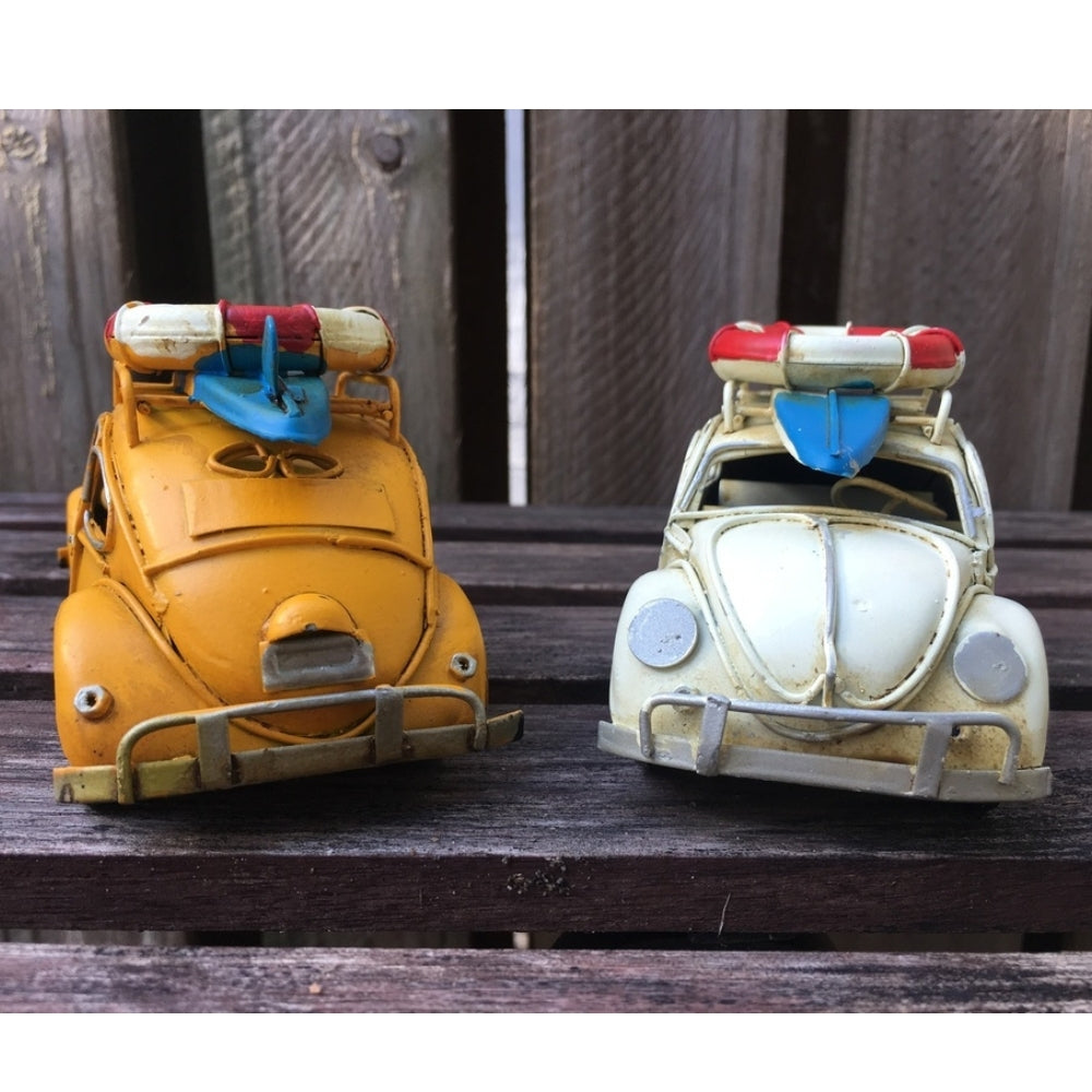 Vintage Diecast Beetle with Surfboard and Lifebuoy