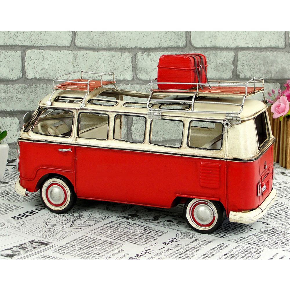VW Replica Vintage Metal Red Kombi Camper with Photo Frame