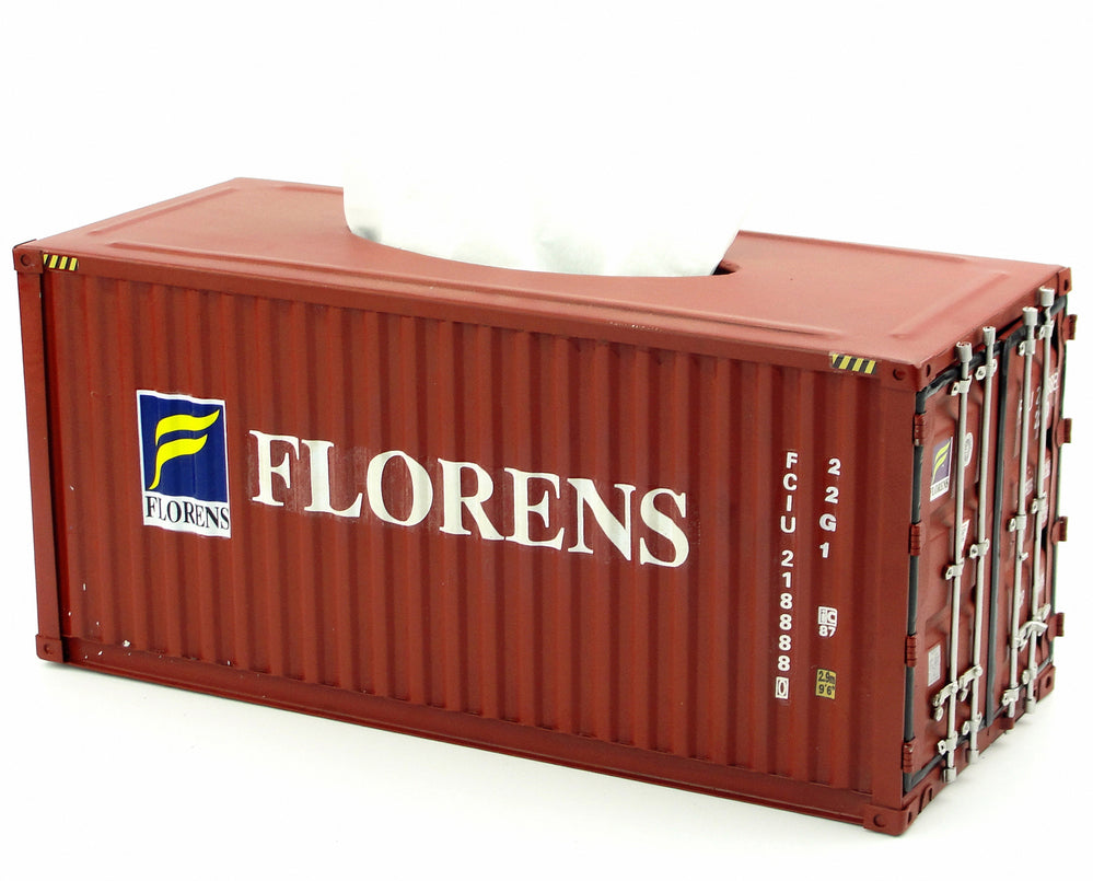 Florens Vintage Diecast Metal Cargo Container Tissue Box