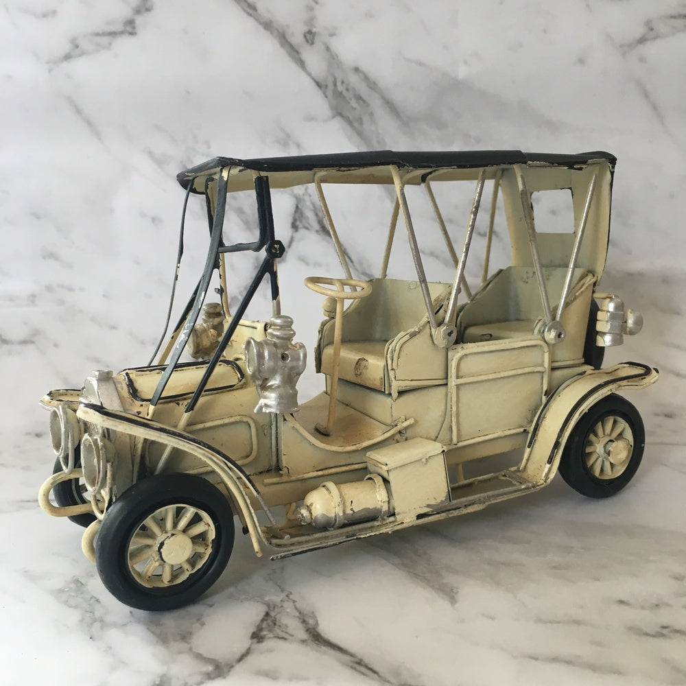 Antique Vintage White Classic Steam Car