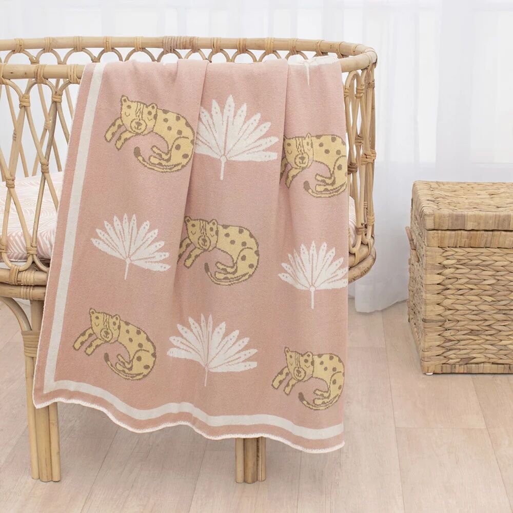 Lolli Living Cotton Knitted Pram Blanket - Tropical Mia