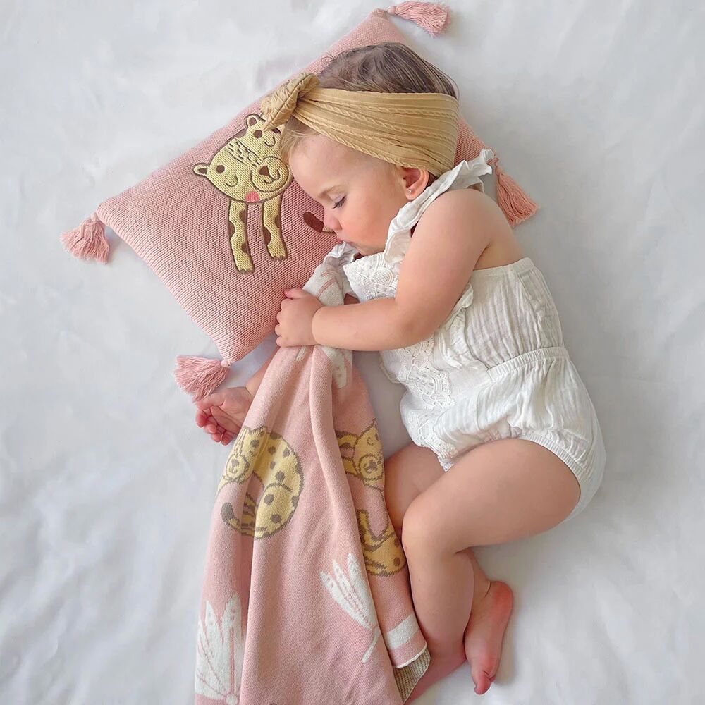 Lolli Living Cotton Knitted Pram Blanket - Tropical Mia