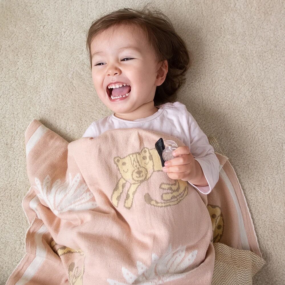 Lolli Living Cotton Knitted Pram Blanket - Tropical Mia