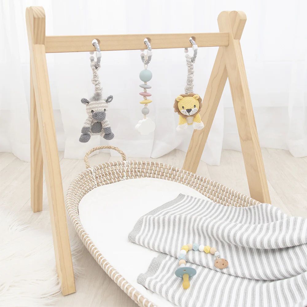 Living Textiles 2pk Stroller Toys - Zebra & Lion