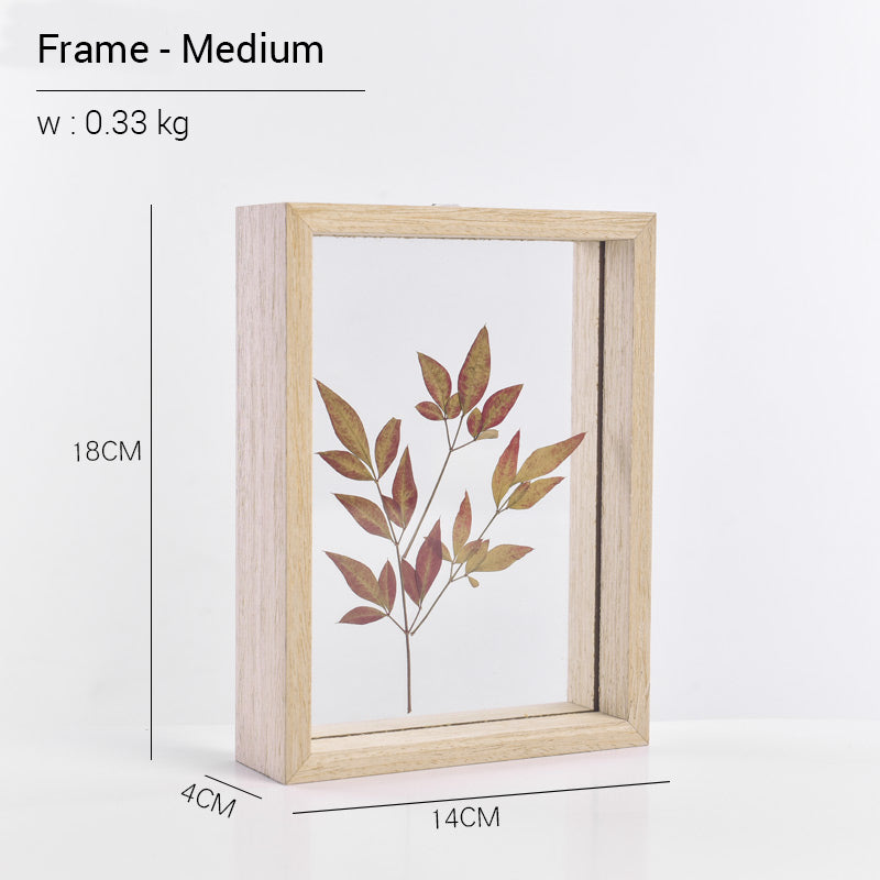 Rustic Wood Double Sided Glass Press/Photo Frame