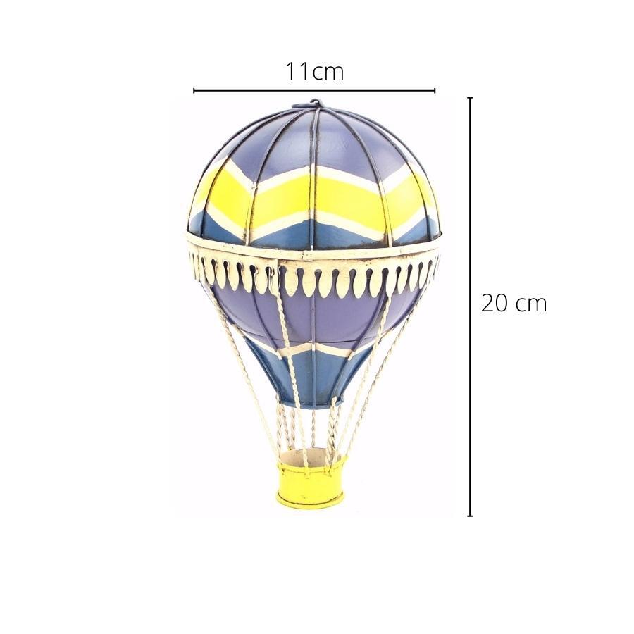 Vintage Diecast Metal Small Hot Air Balloon - Purple
